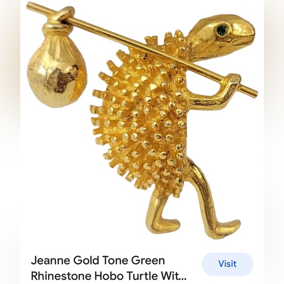 Vintage Brooch/Pendant most likely by Jeanne - Hobo Frog - Picture 8 of 8